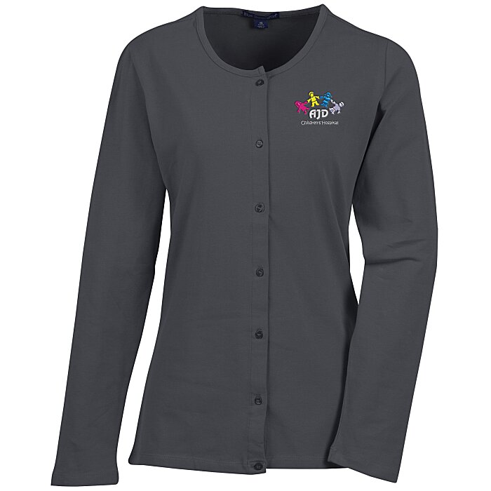 Custom Blue Generation Long Sleeve Cardigan - Ladies'