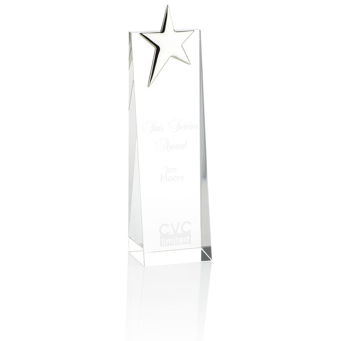 Custom Silver Star Crystal Award
