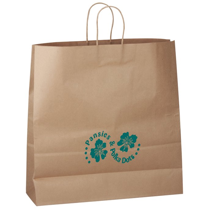 Custom Kraft Paper Brown Shopping Bag - 18-3/4