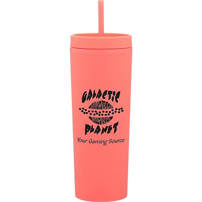 Custom Dash Soft-Touch Acrylic Tumbler with Straw - 17 oz - Closeout Colour