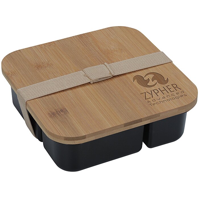 Custom Square Bento Box with Bamboo Lid