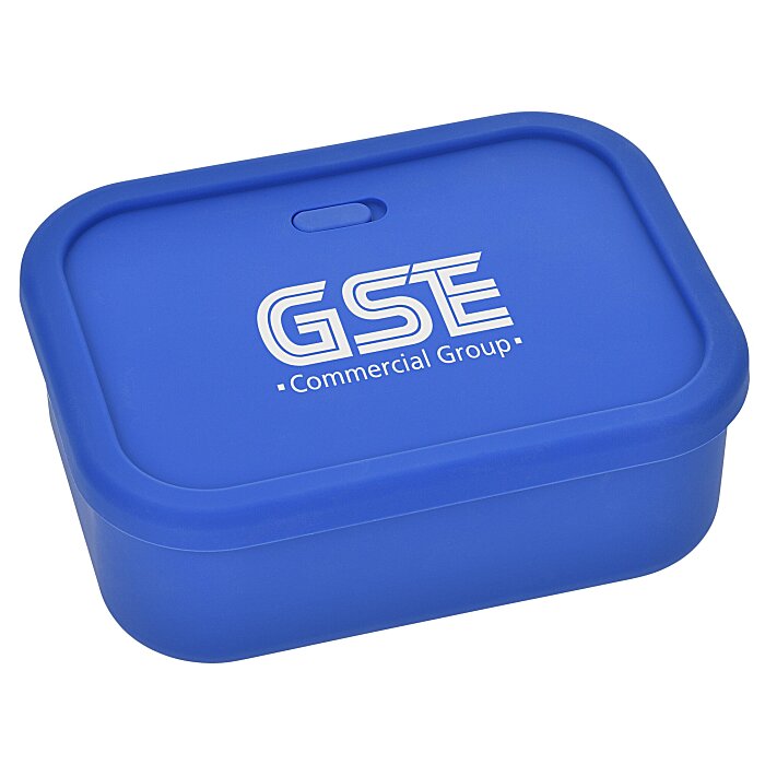 Custom Silicone Rectangle Food Container with Air Valve - 44 oz