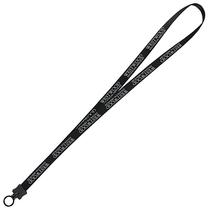 Custom Smooth Nylon Lanyard - 1/2 inch - 34 inches - Plastic O-Ring