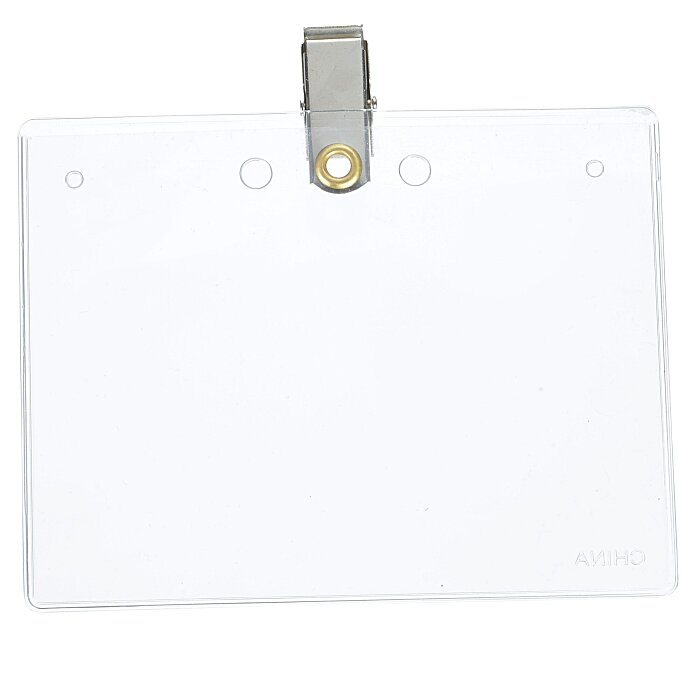 Custom Vinyl Badge Holder with Bulldog Clip - 24 hr