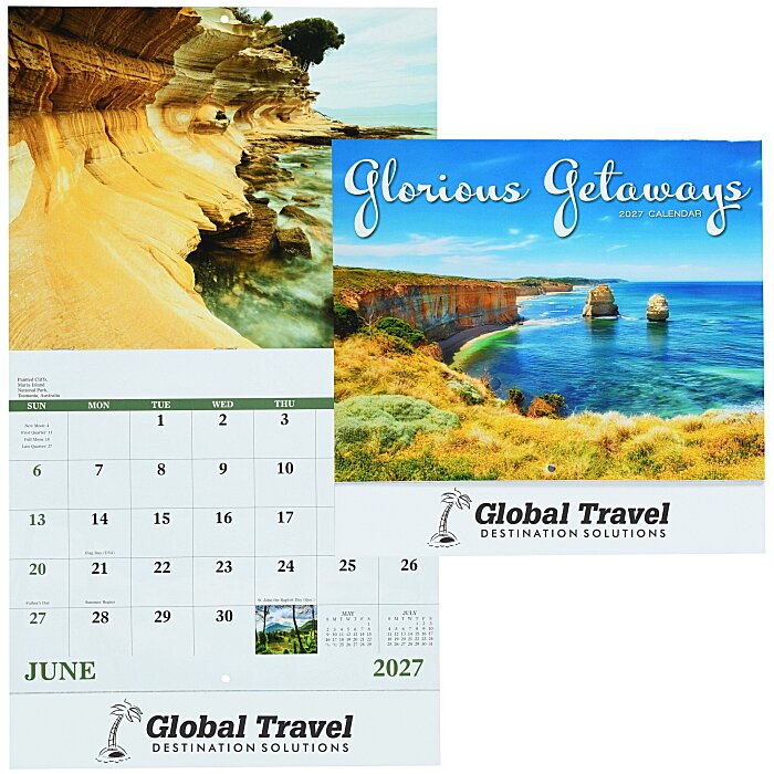 Custom Glorious Getaways Appointment Calendar - Stapled