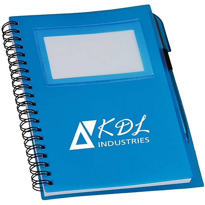 Custom Business Card Notebook with Pen - Translucent