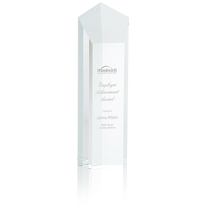 Custom Pentagon Crystal Tower Award - 10 inches