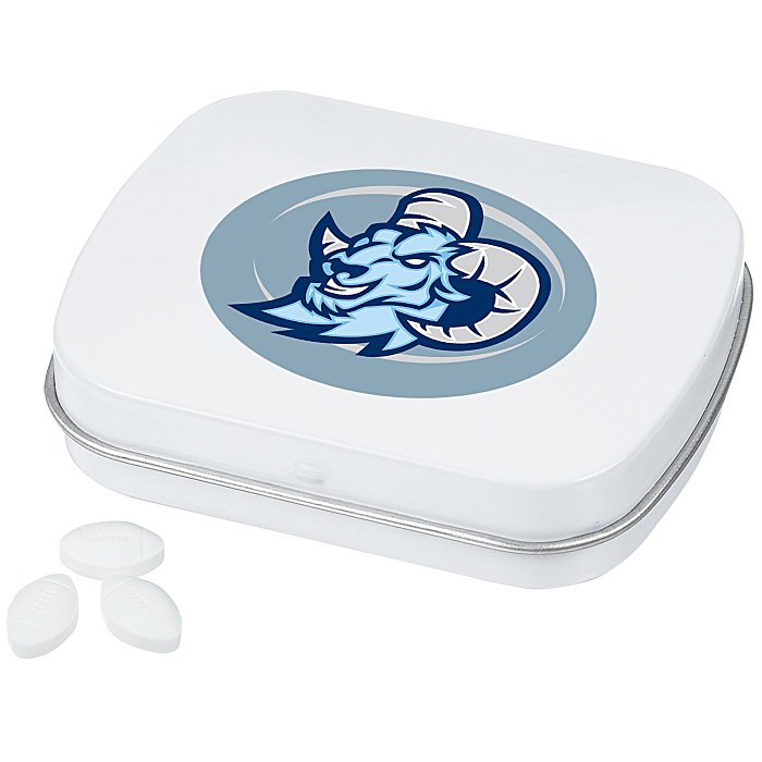 Custom Mint Tin with Shaped Mints - Football
