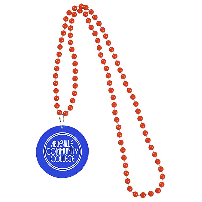 Custom Mardi Gras Beads with Medallion