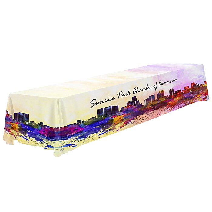 Custom Serged Closed-Back Table Throw - 16 feet - Full Colour
